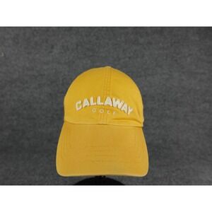 Callaway Golf Hat Yellow Embroidered Logo Adjustable Strap Baseball Cap